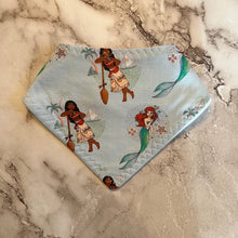 Load image into Gallery viewer, Ariel & Moana Bandana Bibs