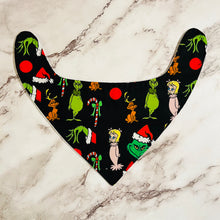 Load image into Gallery viewer, Grinch Bandana Bibs
