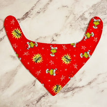 Load image into Gallery viewer, Grinch Bandana Bibs
