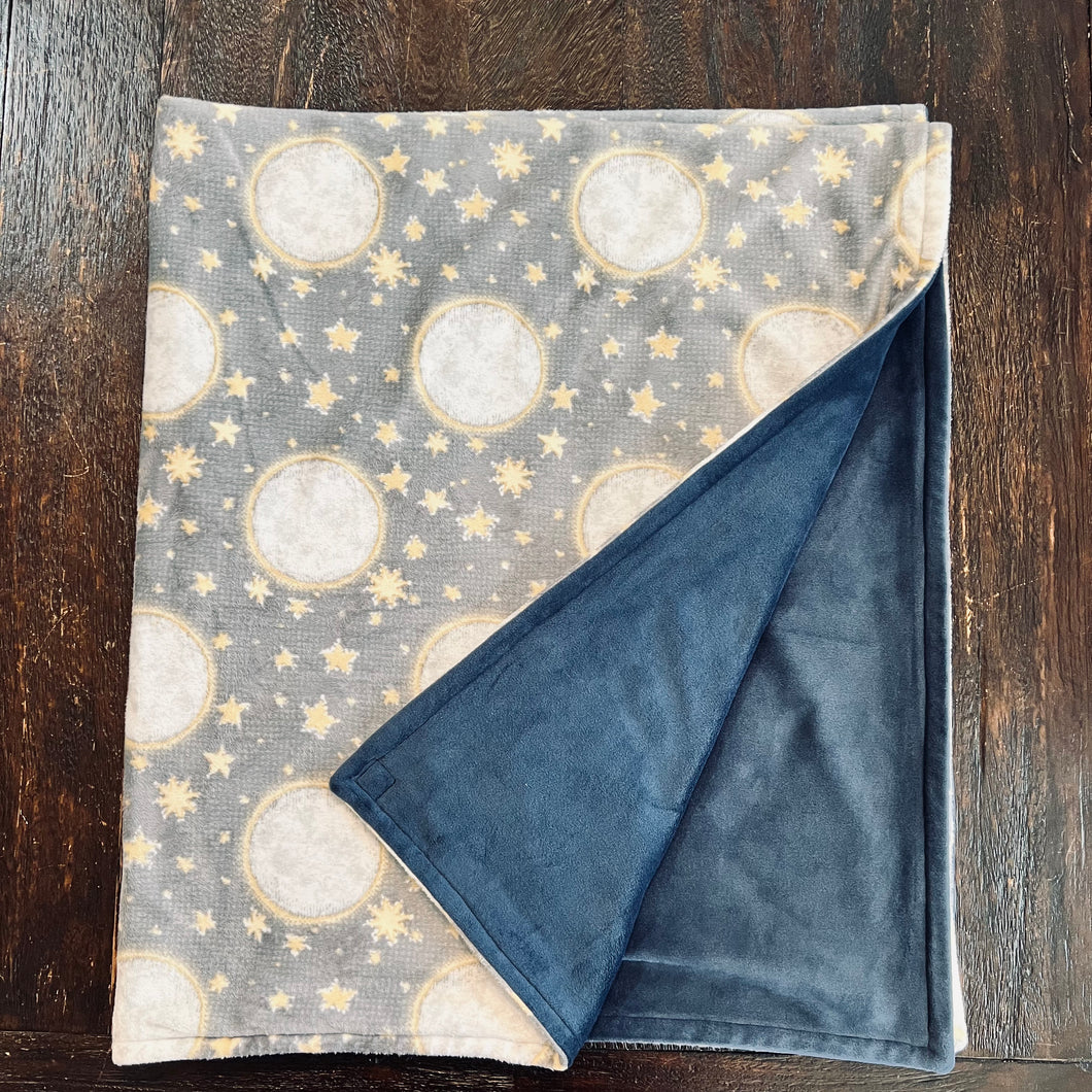 Moon Minky Toddler Blanket