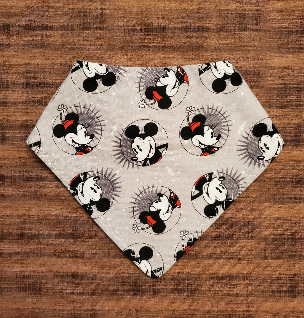 Gray Minnie & Mickey Bandana Bib