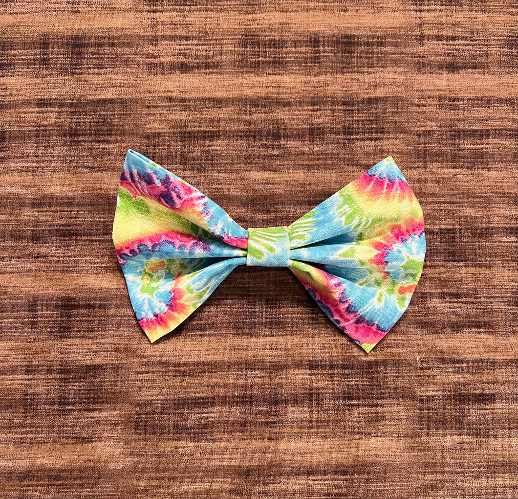 Rainbow Tie Dye Bow