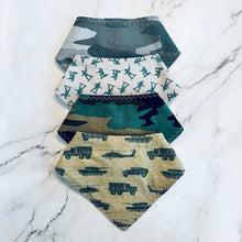 Load image into Gallery viewer, Camo &amp; Toy Army Bandana Bibs
